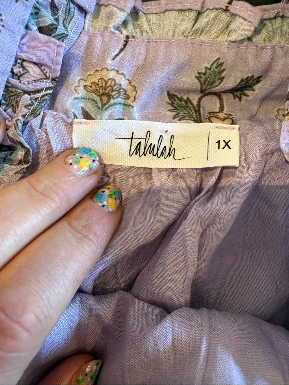 TALULAH Lilac Floral Mini Dress Summer Boho XL - Picture 6 of 8